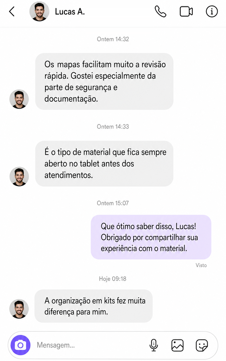 Relato de um profissional sobre o estudo com materiais visuais