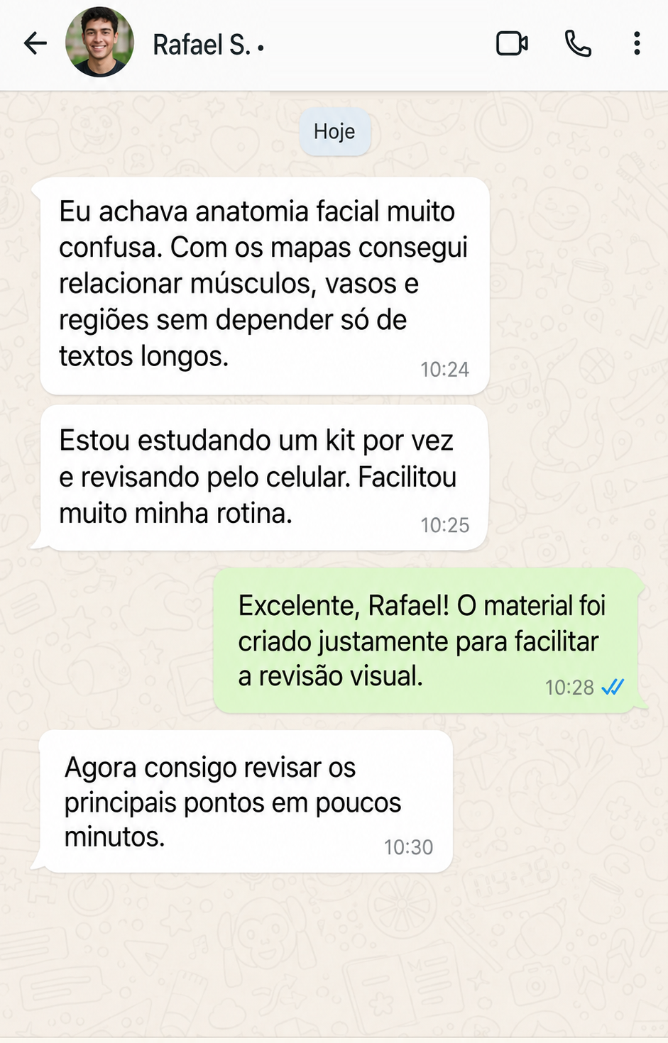 Relato de um profissional sobre o estudo com materiais visuais