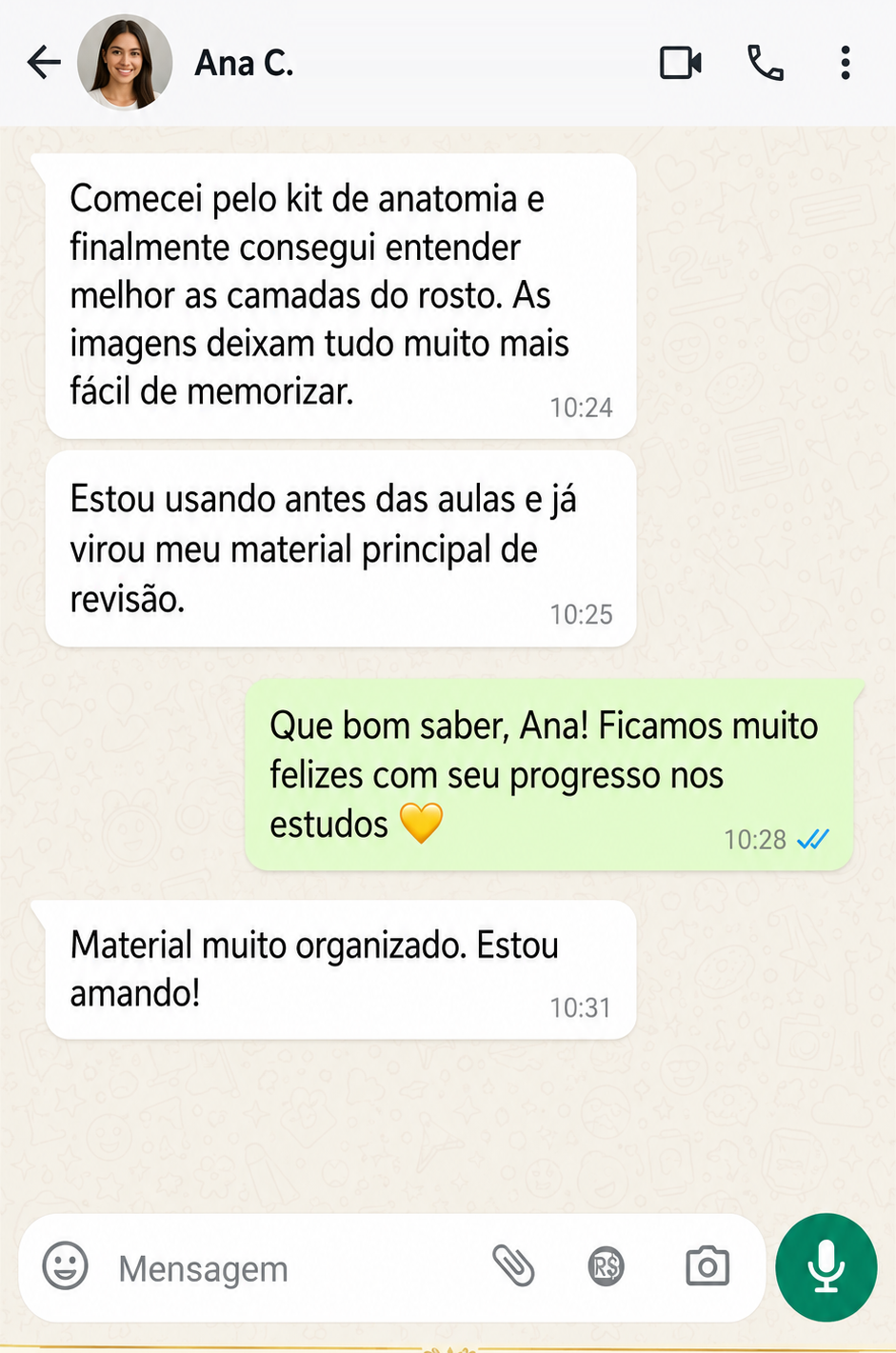 Relato de um profissional sobre o estudo com materiais visuais