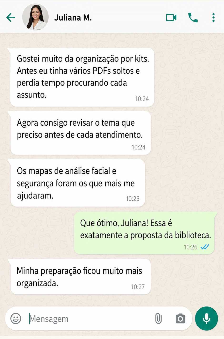 Relato de um profissional sobre o estudo com materiais visuais