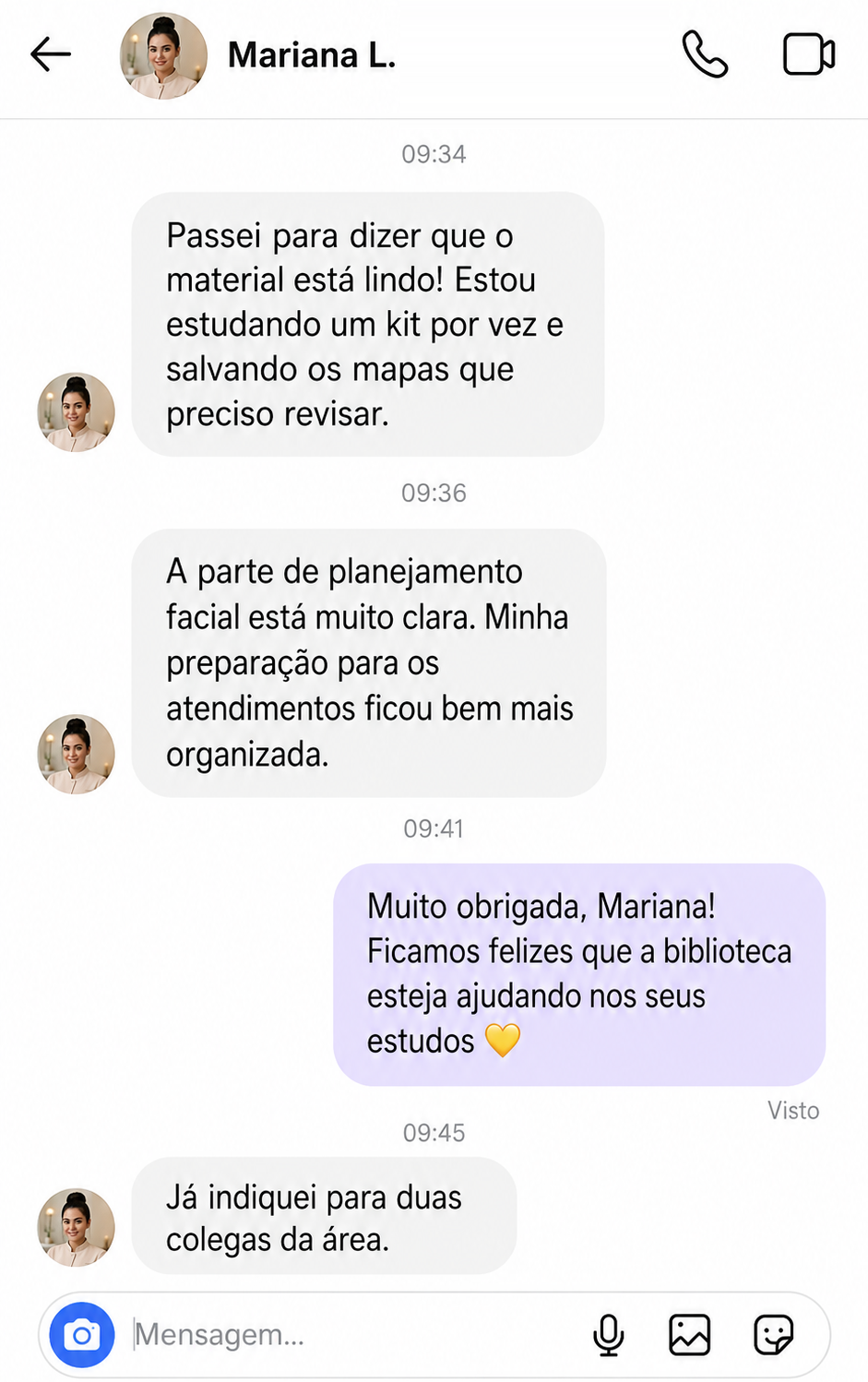 Relato de um profissional sobre o estudo com materiais visuais